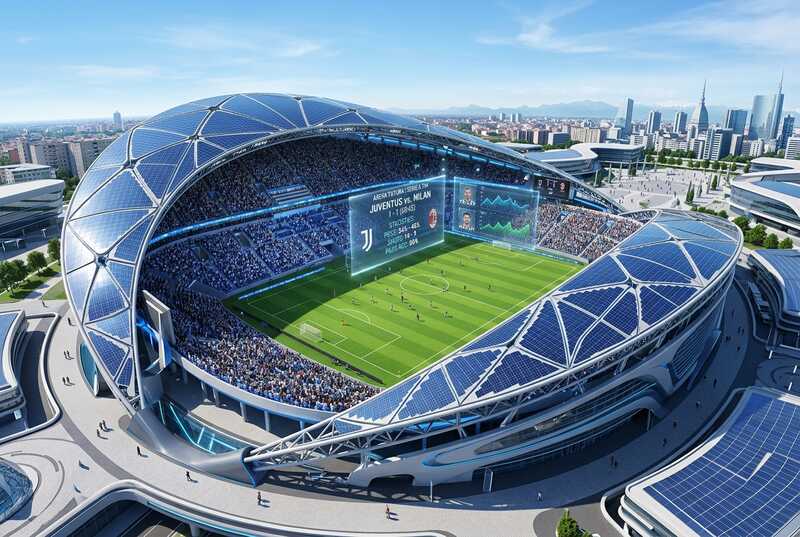 Aerial render of Arena Futura